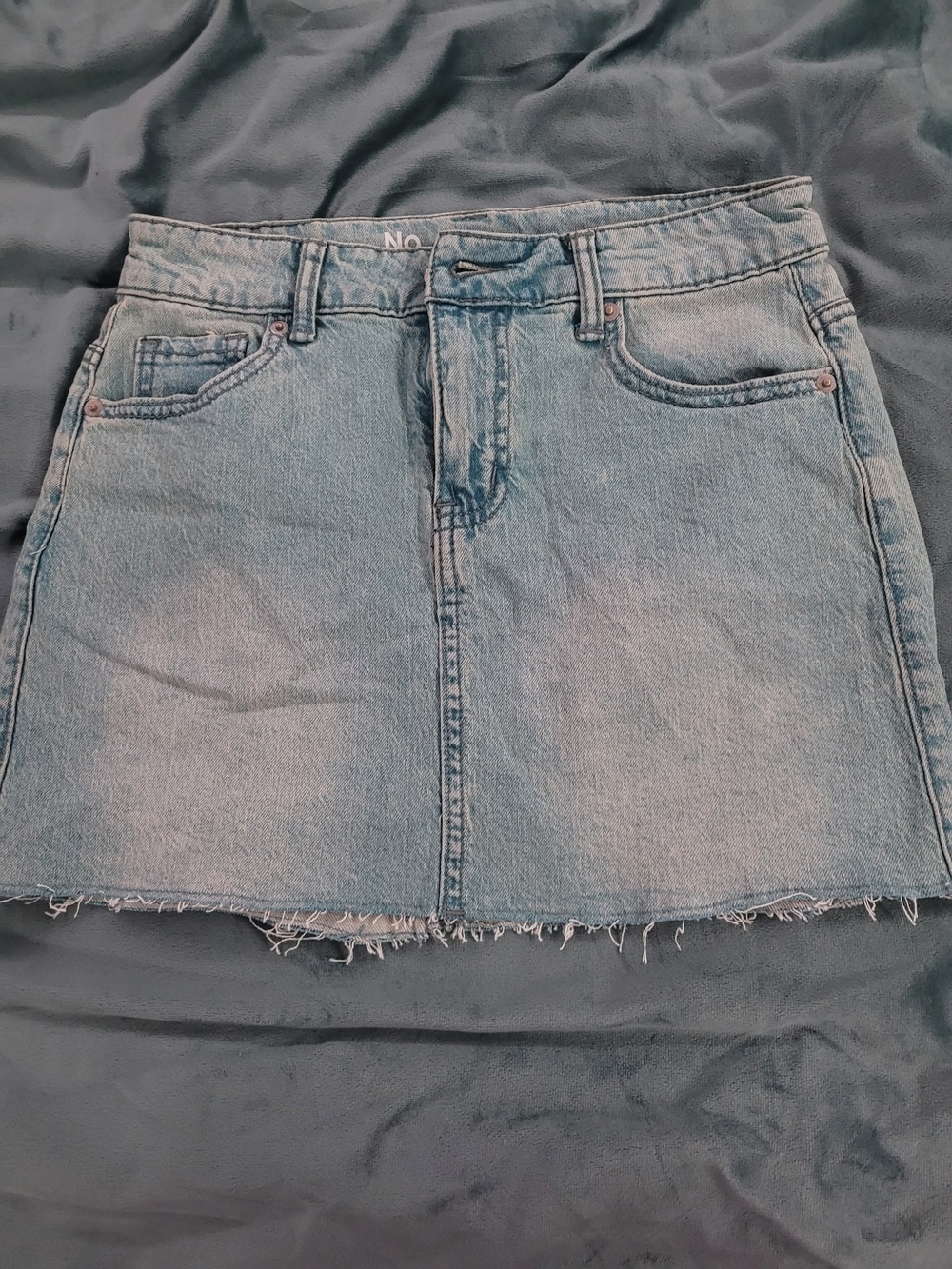 No Boundaries Light Blue Denim Mini Skirt